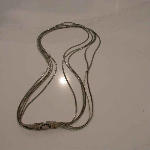 Shiny Silver 4 Strand Necklace - Picture 3 of 3